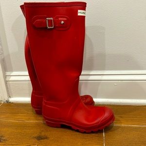 Red Hunter rain boots